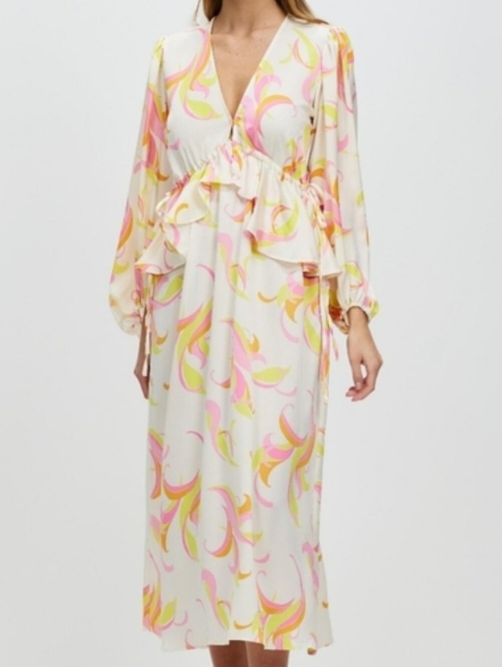 Never Fully Dressed swirl print dress balloon sleeve